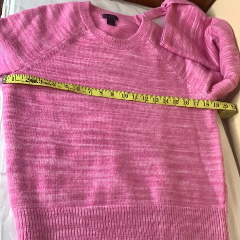 J.Crew Alpaca Blend Tie-sleeve Marled Pink Sweater Size Small